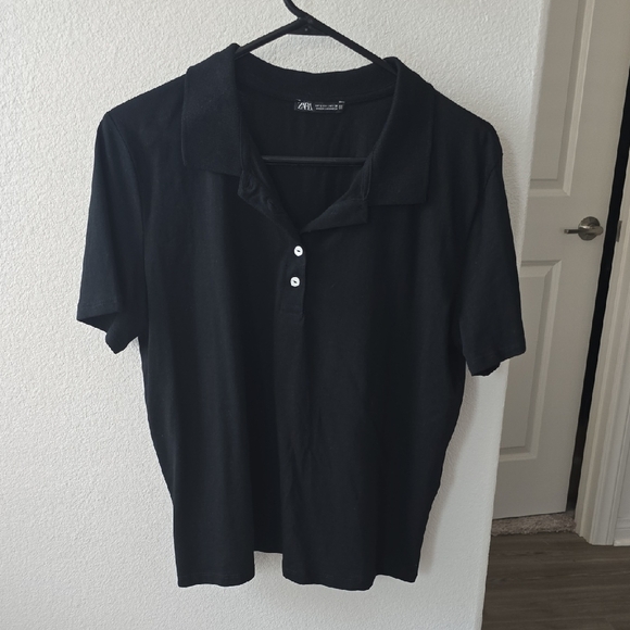 Zara Tops - Zara Black Short Sleeve Shirt Large